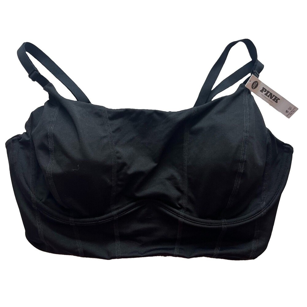 Victoria's Secret Pink Line Sports Bra Womens XXL Strappy Wireless Bralette Gym